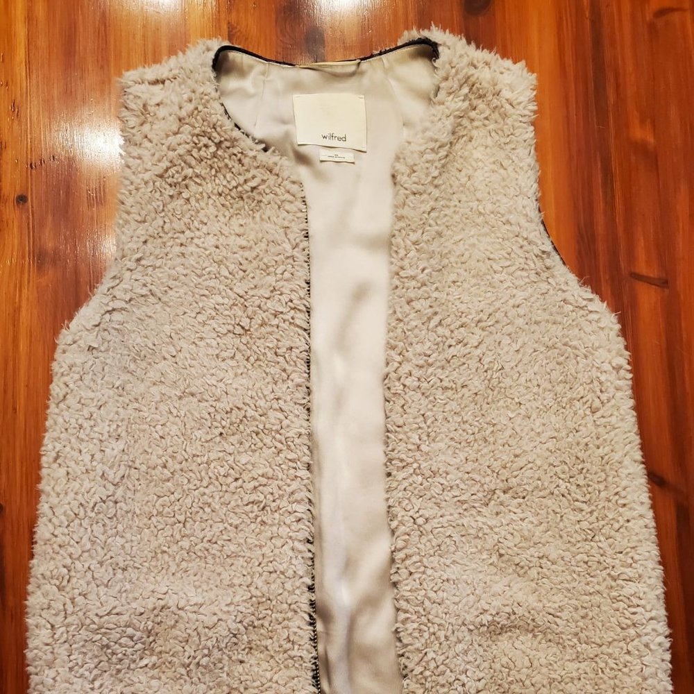 Wilfred Cream Faux Sheepskin Vest - Size XS
